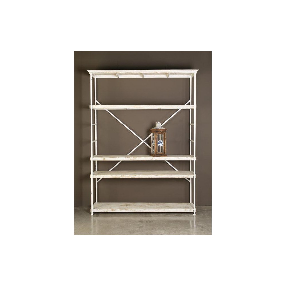 SCAFFALE FERRO LEGNO SBIANCATO 153X47 H210